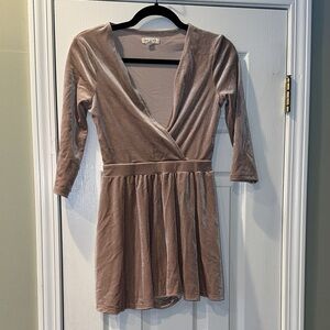 Silence + Noise Soft Pink Velvet Romper